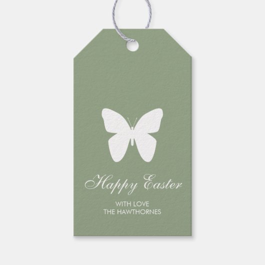 Pastel Elegante Pasen Cadeaulabel (Voorkant)