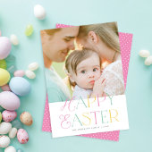  pastel elegante type happy paasfoto feestdagenkaart