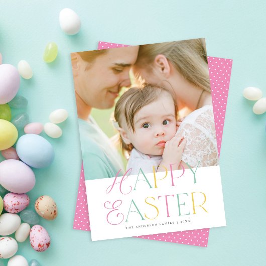  pastel elegante type happy paasfoto feestdagenkaart
