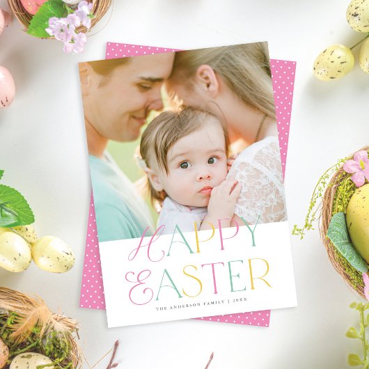  pastel elegante type happy paasfoto feestdagenkaart