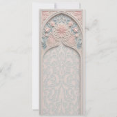 Pastel Elegantie Islamitische boog Bruiloft uitnod Kaart (Achterkant)