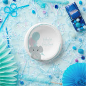 Pastel Elephant Baby Girl Script Baby shower Papieren Kommen (Feest)