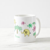 Pastel Elephants en Mok palmbomen (Voorkant rechts)