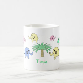 Pastel Elephants en Mok palmbomen