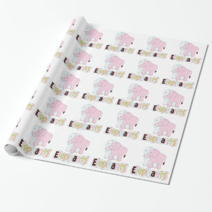 Pastel Elephants Gift Wrapping Paper Cadeaupapier