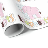 Pastel Elephants Gift Wrapping Paper Cadeaupapier (Rol Hoek)