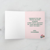 Pastel Embroidered Bunny Easter personalized Card Feestdagen Kaart (Binnen)