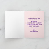 Pastel Embroidered Bunny Easter personalized Card Feestdagen Kaart (Binnen)