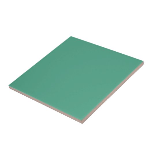 Pastel Emerald Green Solid Color Tile Tegeltje (Zijkant)