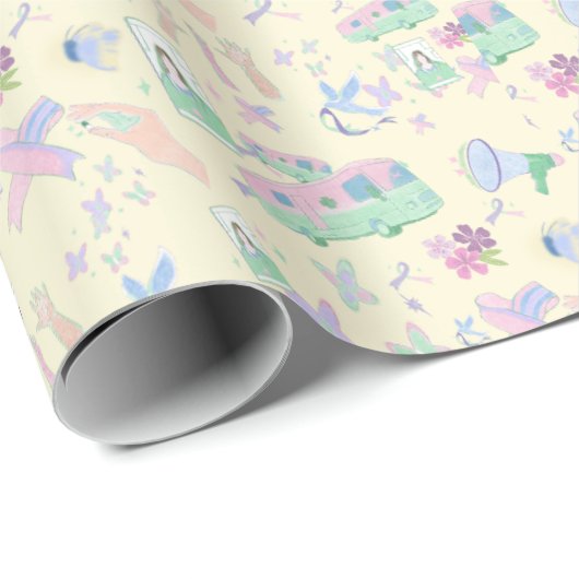 Pastel Empowerment Gift Wrap – Awareness Ribbon Cadeaupapier (Rol Hoek)