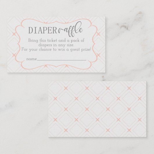 Pastel- en Cream Geometric Diaper Raffle Informatiekaartje (Voorkant / Achterkant)