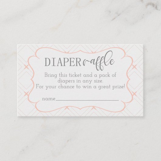 Pastel- en Cream Geometric Diaper Raffle Informatiekaartje (Voorkant)