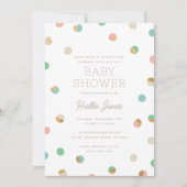 Pastel en Faux Copper Polka Dots Baby shower Kaart (Voorkant)
