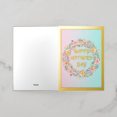 Pastel en Floral Wreator Moederdag Gold Folie Wenskaart (Buiten Laag)