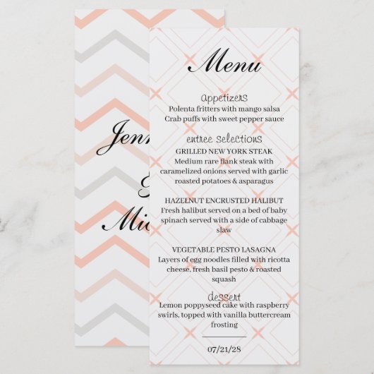 Pastel en geometrische vormgeving menu (Voorkant / Achterkant)