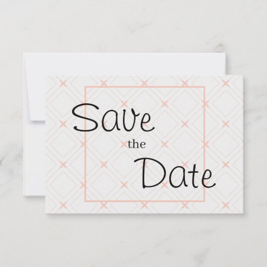 Pastel en geometrische vormgeving save the date (Voorkant)