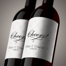 Pastel en geometrische vormgeving wijn etiket