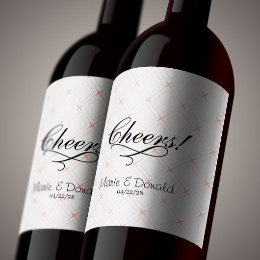 Pastel en geometrische vormgeving wijn etiket