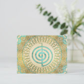 Pastel en Gold Choku Rei-symbool in Mandala Briefkaart (Staand voorkant)
