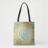 Pastel en Gold Choku Rei-symbool in Mandala Tote Bag (Voorkant)