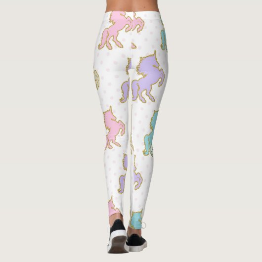 Pastel en gouden eenhoorn leggings (Achterkant)