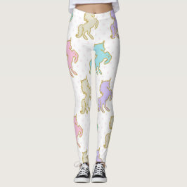 Pastel en gouden eenhoorn leggings
