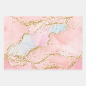 Pastel en goudfaux-glitteragaat inpakpapier vel (Voorkant)