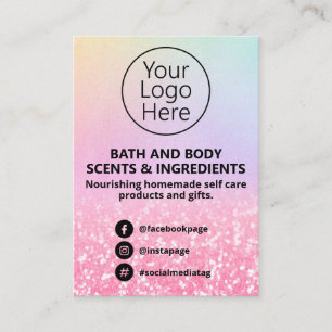 Pastel en roze Logo van de Lijst van de Ingrediënt Visitekaartje