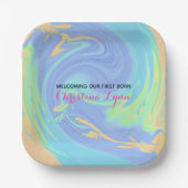 Pastel en roze pasgeboren met foto papieren bordje (Voorkant)