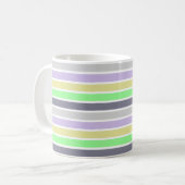 Pastel en witte strepen koffiemok (Voorkant links)