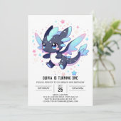Pastel Enchanted Dragon 1e verjaardag Kaart (Staand voorkant)
