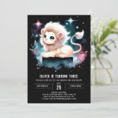 Pastel Enchanted Lion Verjaardag Kaart (Staand voorkant)