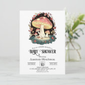 Pastel Enchanted Mushroom Baby shower Kaart (Staand voorkant)