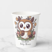 Pastel Enchanted Owl Baby shower Papieren Bekers (Voorkant)