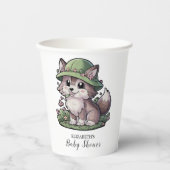 Pastel Enchanted Wolf Baby shower Papieren Bekers (Voorkant)