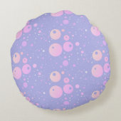 Pastel esthetisch paarse stippen patroon rond kussen (Achterkant)