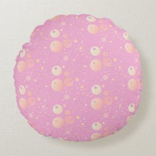 Pastel esthetisch roze stippen patroon rond kussen