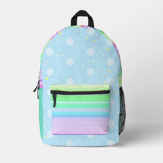 Pastel esthetisch schattig regenboog blauw Rugzak (Voorkant)