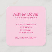 Pastel esthetische roze Sakura fotografie Vierkante Visitekaartje (Achterkant)