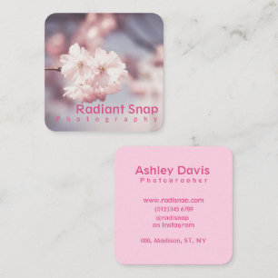 Pastel esthetische roze Sakura fotografie Vierkante Visitekaartje