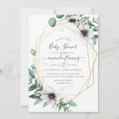 Pastel Eucalyptus Anemone Geometric Baby shower Kaart (Voorkant)