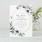 Pastel Eucalyptus Anemone Geometric Baby shower Kaart (Staand voorkant)