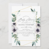 Pastel Eucalyptus Anemone Geometric Baby shower Kaart (Voorkant)