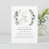 Pastel Eucalyptus Anemone Geometrisch Sip en See Kaart (Staand voorkant)