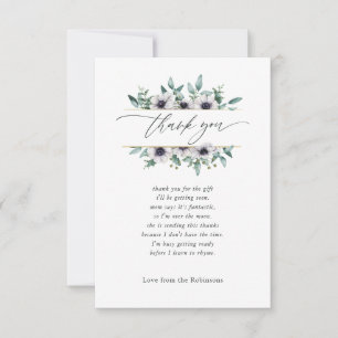 Pastel Eucalyptus Anemone Geometrische Baby Shower Bedankkaart