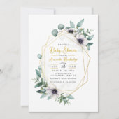 Pastel Eucalyptus Anemone Geometrische Baby Shower Kaart (Voorkant)