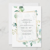 Pastel Eucalyptus Geometric Bridesmaids Luncheon Kaart (Voorkant)