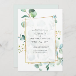 Pastel Eucalyptus Geometric Bridesmaids Luncheon Kaart