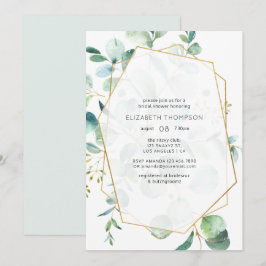 Pastel Eucalyptus Geometric Greenery Vrijgezellenf Kaart