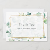 Pastel Eucalyptus Geometric Greenery Wedding Bedankkaart (Voorkant)